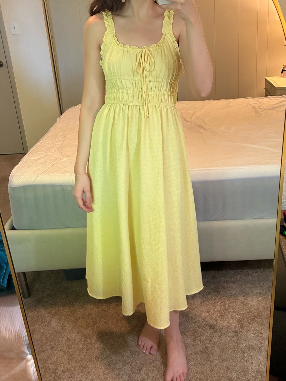 Yellow Milkmaid Dress